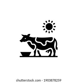 Cow vector solid icon style illustration. EPS 10 file
