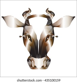 Cow vector symbol, icon, head