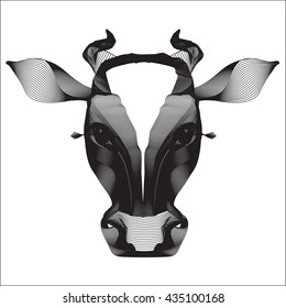Cow vector symbol, icon, head