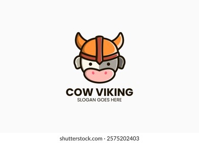 Cow Viking Logo. Vector Illustration