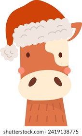 Cow Wearing Hat Vector Illustration