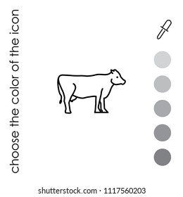 Cow web line icon.