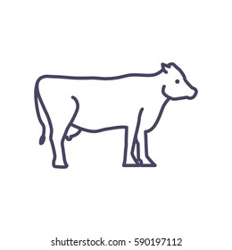 Cow web line icon.
