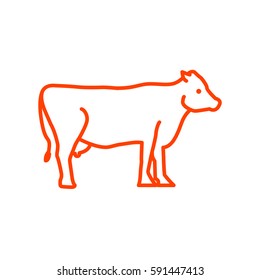 Cow web line icon.
