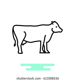 Cow Web Line Icon.