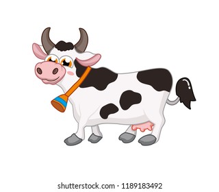 cow with a white background