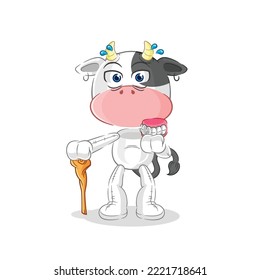 the cow white haired old man. character vector