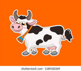 cow with white outline