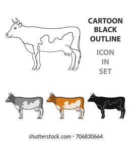 Cow.Animals single icon in cartoon style vector symbol stock illustration web.