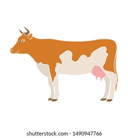 Cow.Animals single icon in colour style vector symbol stock illustration web.