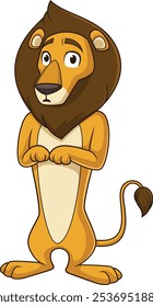The cowardly lion vector illustration