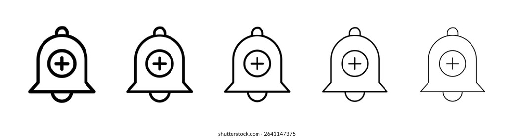 Cowbell circle plus icon concept. graphic design, logo, Web, UI.