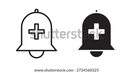 Cowbell circle plus icon in doodle and stroke style.