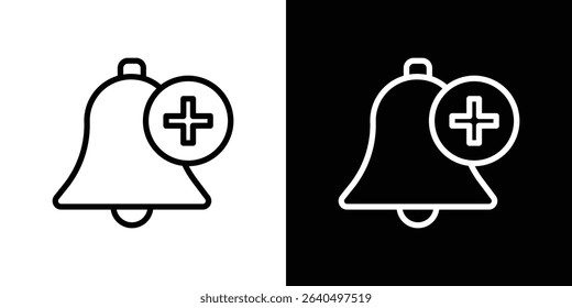 Cowbell circle plus icon Graphic vector set for ui design