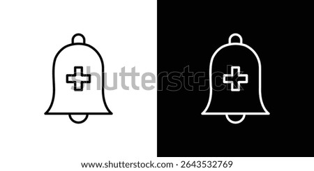 Cowbell circle plus icon. Graphic Design vector icon. Ui Ux Icons