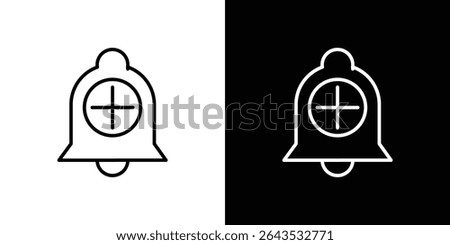 Cowbell circle plus icon. Graphic Design vector icon. Ui Ux Icons