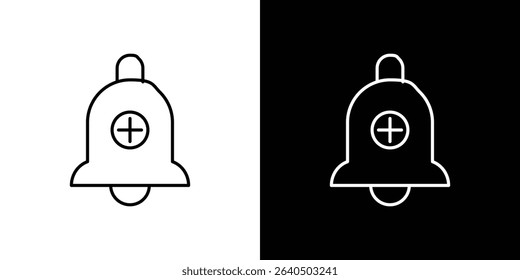 Cowbell circle plus icon symbol concept for graphic design, Website, UI. EPS