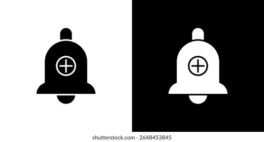 Cowbell circle plus icon symbol collection. Flat vector stock illustration.
