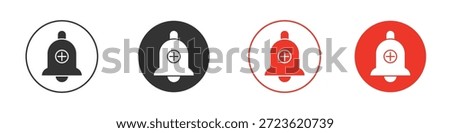 Cowbell circle plus icon. web vector design