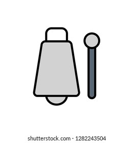 Cowbell Flat Vector Icon Sign Symbol