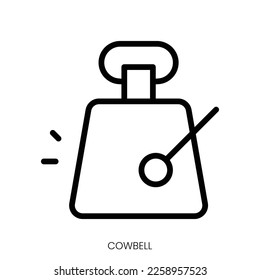 cowbell icon. Line Art Style Design Isolated On White Background