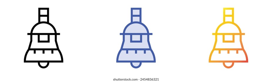 cowbell icon. Linear, Blue Fill and Gradient Style Design Isolated On White Background