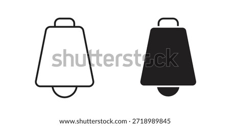 Cowbell icon for mobile app, editable designs