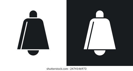 Cowbell icon set. Farm cow's metal ring bell vector symbol.