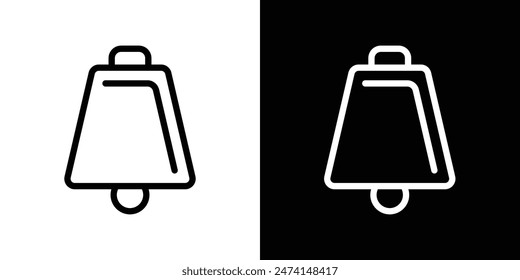 Cowbell icon set. Metal cowbell for farm animals vector symbol.