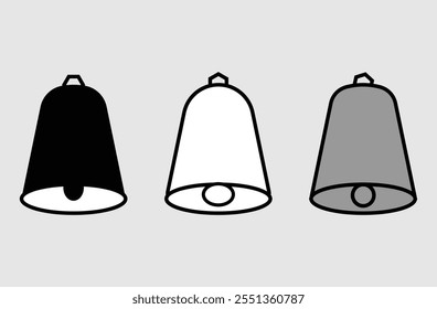 Ícone de Cowbell definido. ícone exclusivo de sino de vaca no estilo de design moderno. símbolo de vetor de sino de anel de vaca de fazenda para designs de interface do usuário. Ilustração vetorial. Arquivo Eps 9.