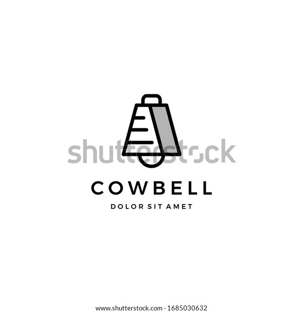 Cowbell icon. Simple\
linear style cow\
bells.