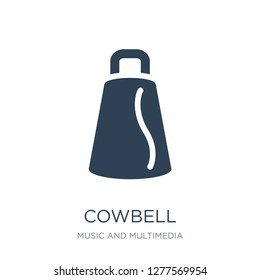 cowbell icon vector on white background, cowbell trendy filled icons from Music and multimedia collection, cowbell vector illustration