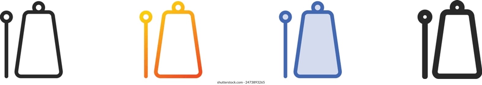 cowbell icon.Thin Linear, Gradient, Blue Stroke and bold Style Design Isolated On White Background