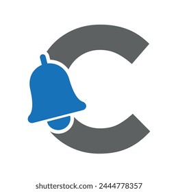 Cowbell Logo combine with letter C vector template