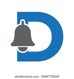 Cowbell Logo combine with letter D vector template