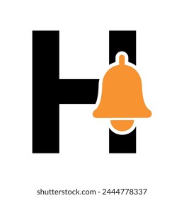 Cowbell Logo combine with letter H vector template