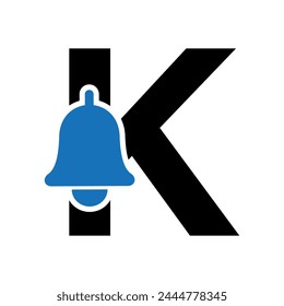 Cowbell Logo combine with letter K vector template