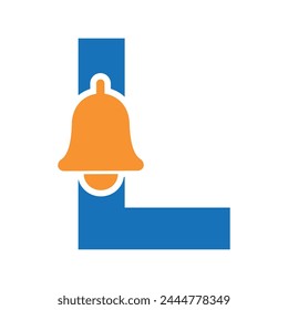 Cowbell Logo combine with letter L vector template