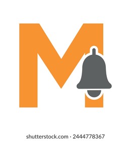 Cowbell Logo combine with letter M vector template