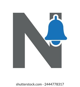 Cowbell Logo combine with letter N vector template