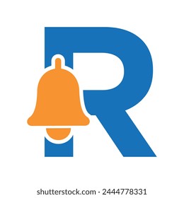 Cowbell Logo combine with letter R vector template