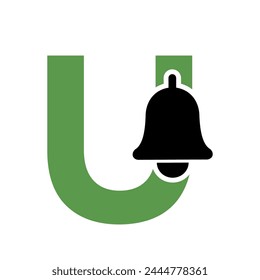 Cowbell Logo combine with letter U vector template