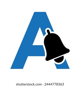 Cowbell Logo combine with letter A vector template