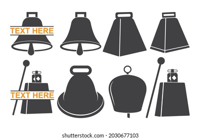 Cowbell Monogram, Cowbell Symbol, Sign, Icon Vector Illustration, Cowbell Split And Circle Logo