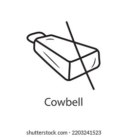 Cowbell Outline Icon Design illustration. Music Symbol on White background EPS 10 File