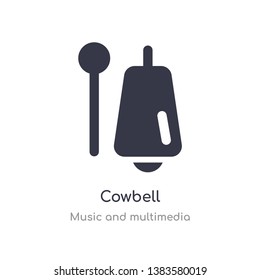 cowbell outline icon. isolated line vector illustration from music and multimedia collection. editable thin stroke cowbell icon on white background