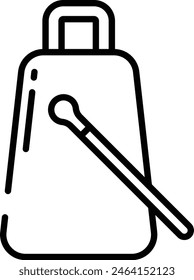 Cowbell outline icon vector illustration