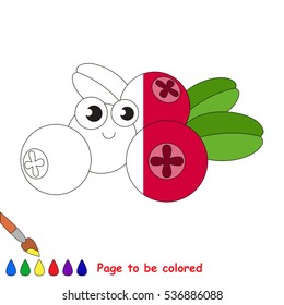 Cowberry to be colored, the coloring book to educate preschool kids with easy kid educational gaming and primary education of simple game level.