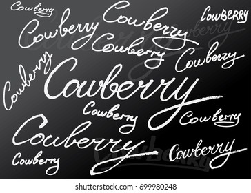 Cowberry. vector calligraphy.