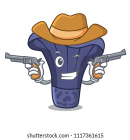 Cowboy actarius indigo mushroom character cartoon